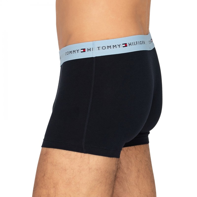 Tommy Hilfiger 3-er Set Trunks Blau mit verschiedenfarbigem Webbund