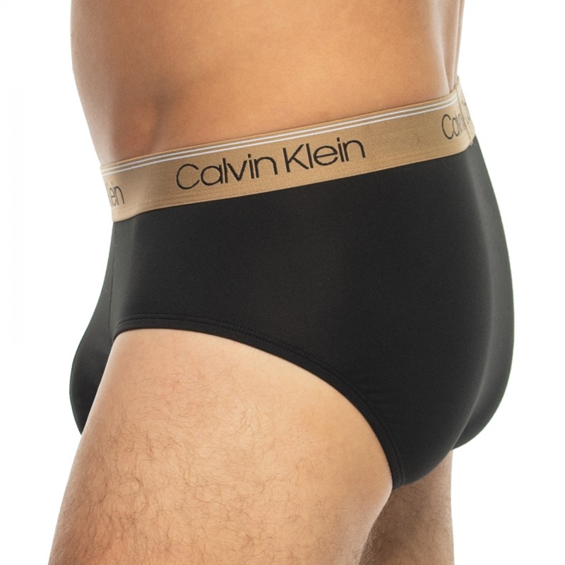 CalvinKlein_3-erSet_Slips_Schwarz_mitverschiedenfarbigemWebbund