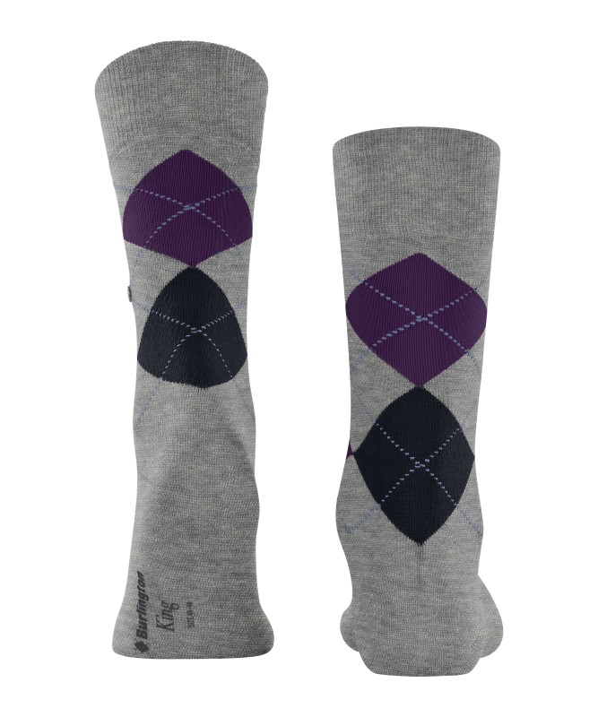 Burlington_Socken_Grau_mitArgyle-Muster