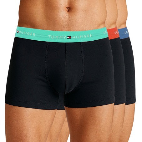 Tommy Hilfiger 3-er Set Trunks Schwarz mit verschiedenfarbigem Webbund