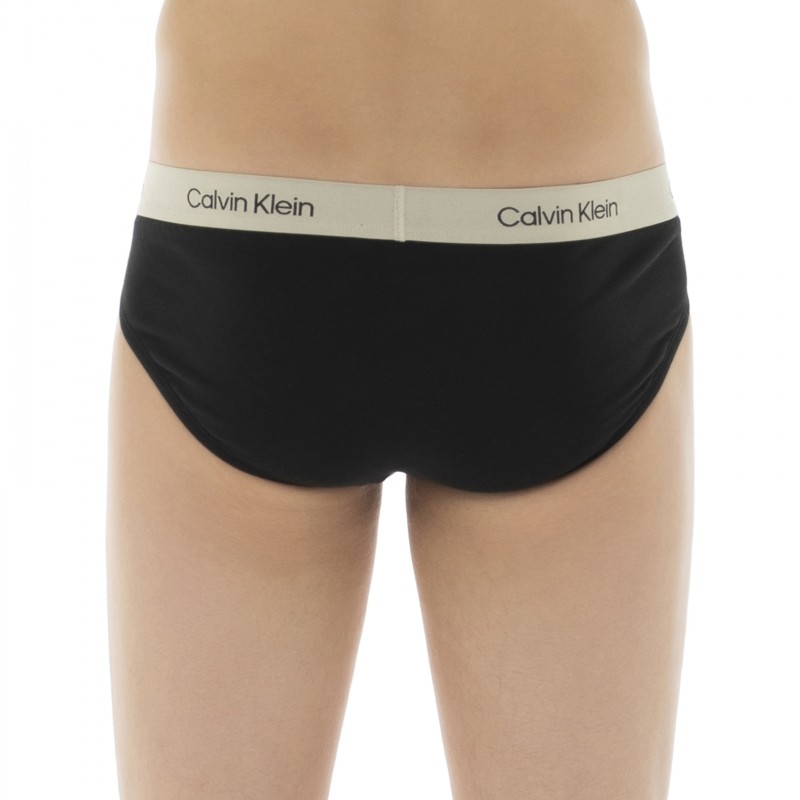 CalvinKlein_7-erSet_Slips_Schwarz_mitverschiedenfarbigemWebbund
