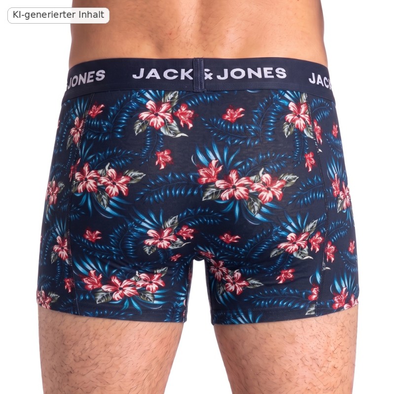 Jack & Jones 3-er Set Trunks Dunkelblau verschiedene Muster