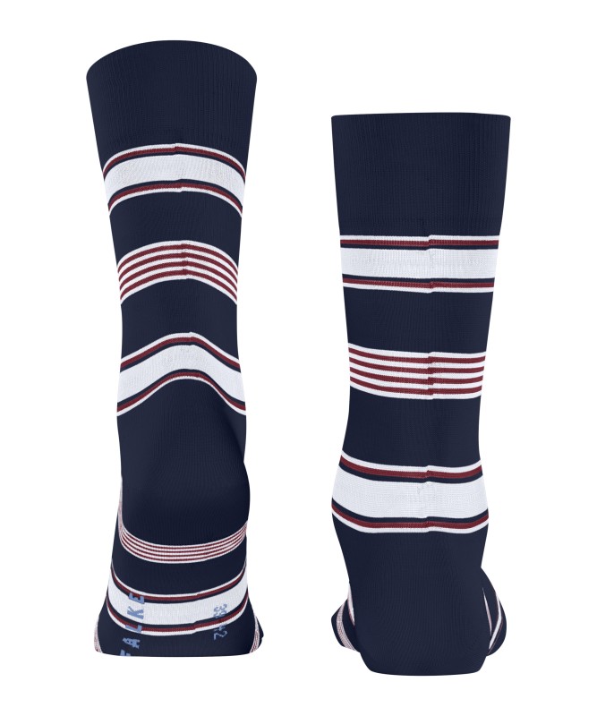 Falke_Socken_Plage_Dunkelblau_rot_weiß_gestreift