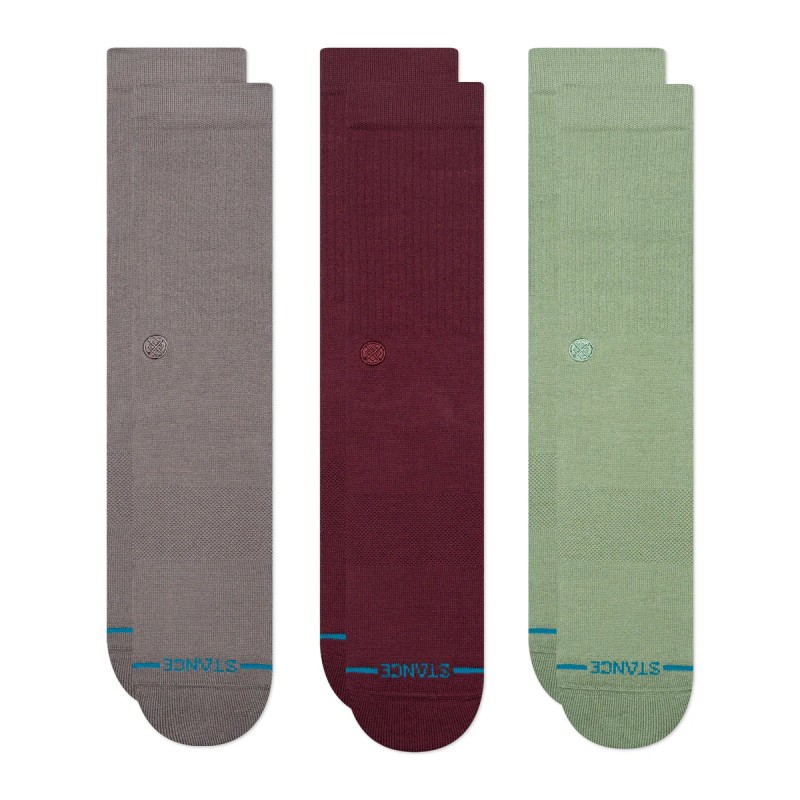 Stance 3-er Set Socken "Casual"  Grau, Weinrot, Mintgrün günstig online kaufen