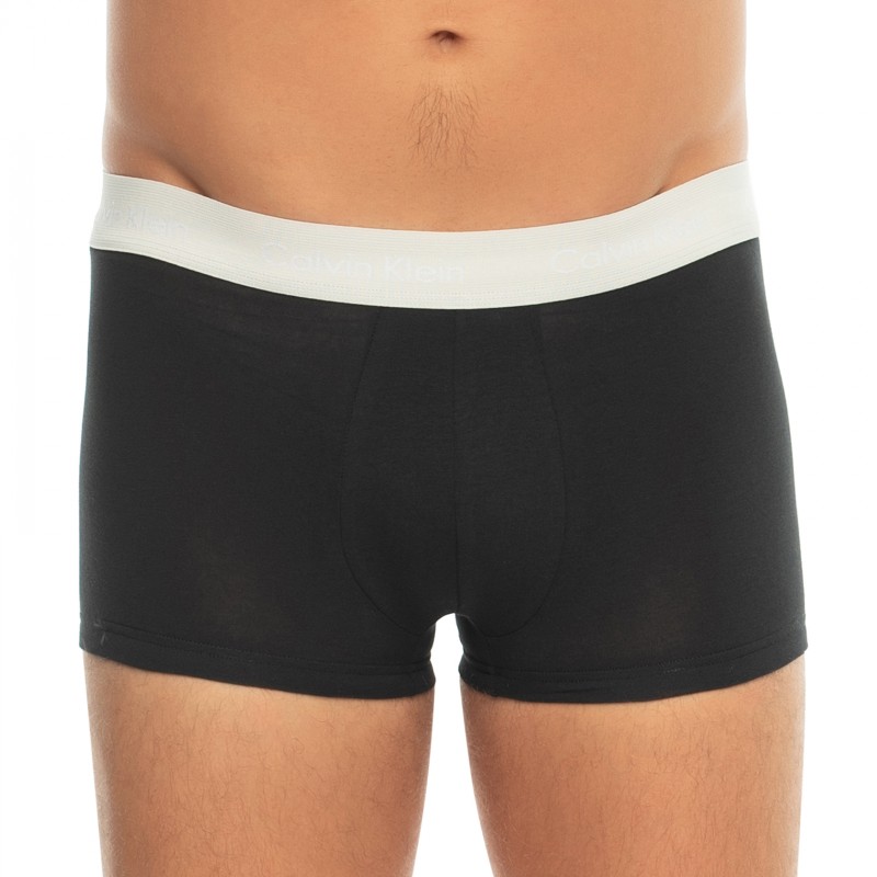 CalvinKlein_3-erSet_LowRise_Trunks_Schwarz_mitverschiedenfarbigemWebbund
