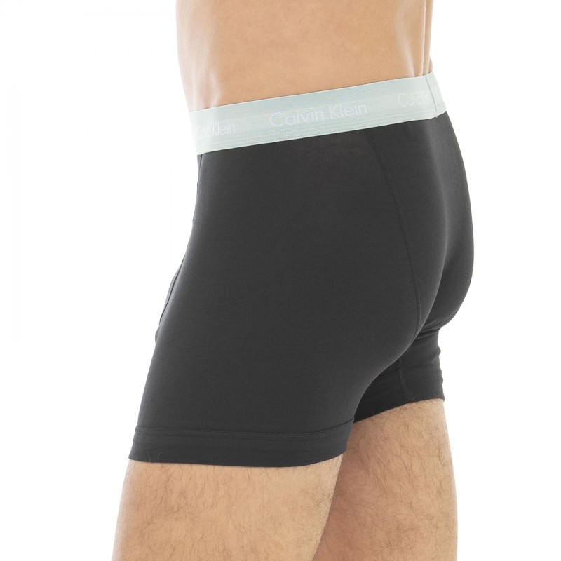 CalvinKlein_3-erSet_Trunks_Schwarz_mitverschiedenfarbigemWebbund