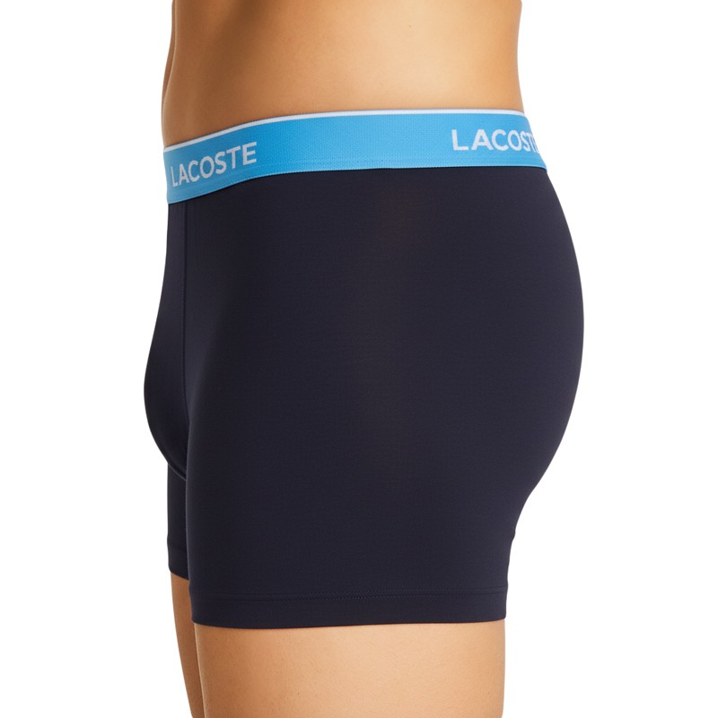 Boxerman_Herrenunterwäsche_Boxershorts_ Lacoste_3-er Set_Trunks_Blau_mit_mehrfarbigen_Webbund