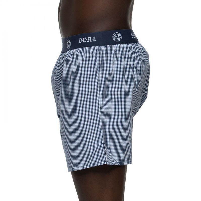 Boxerman_Herrenunterwäsche_D.E.A.L International_Boxershorts_Logobund_Blau kariert