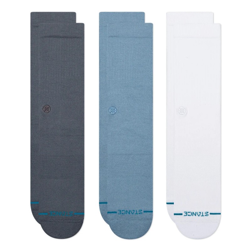 Stance_3-er_Set_Socken_Icon_Crew_Grau_Blau_Weiß