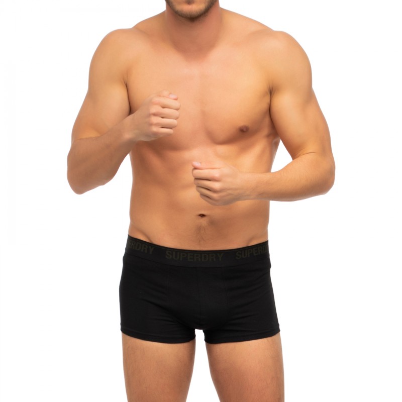 Boxerman_Herrenunterwäsche_Boxershorts_Superdry_3-er Set_Trunks_Schwarz Grün & Grau