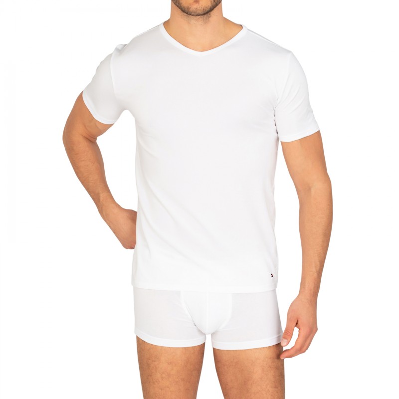 TommyHilfiger_3erSet_VNeck_TShirts_Weiß