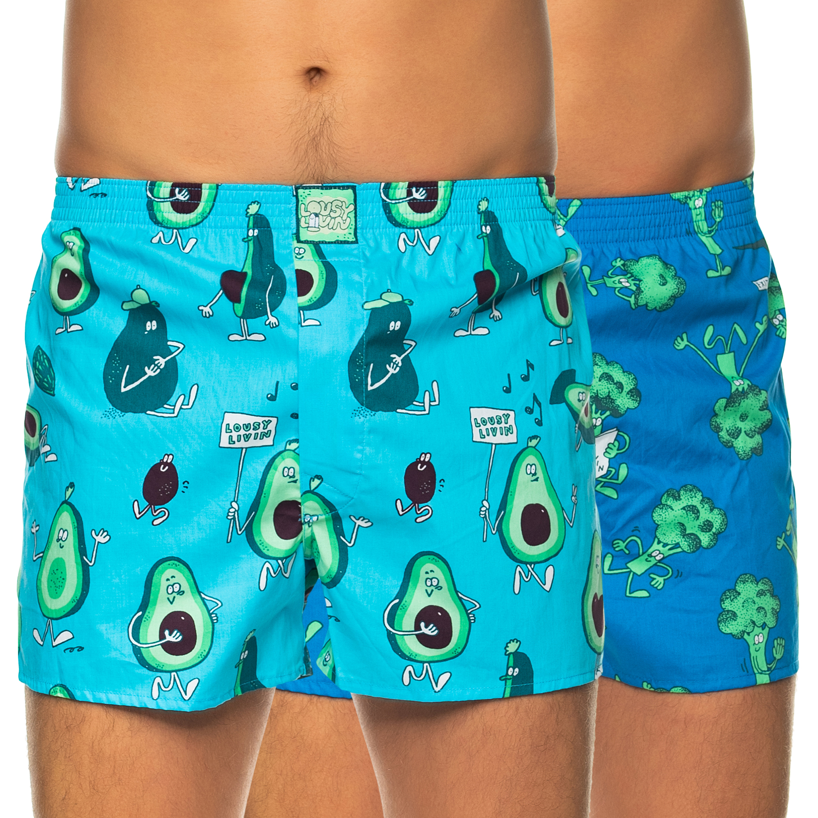 Lousy Livin Koloss Boxershorts – Schwarz Mit Weißem Sketch Print, Bio-Baumwolle
