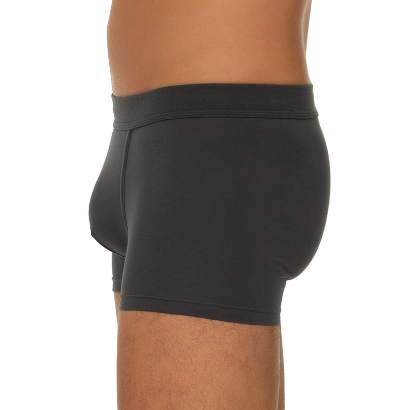 Boxerman_Herrenunterwäsche_Boxershorts_Seidensticker_3-er Set_Trunks_Grau Schwarz & Gestreift