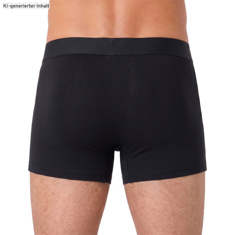 Schiesser_3-er Set_Shorts_Schwarz_mitMuster