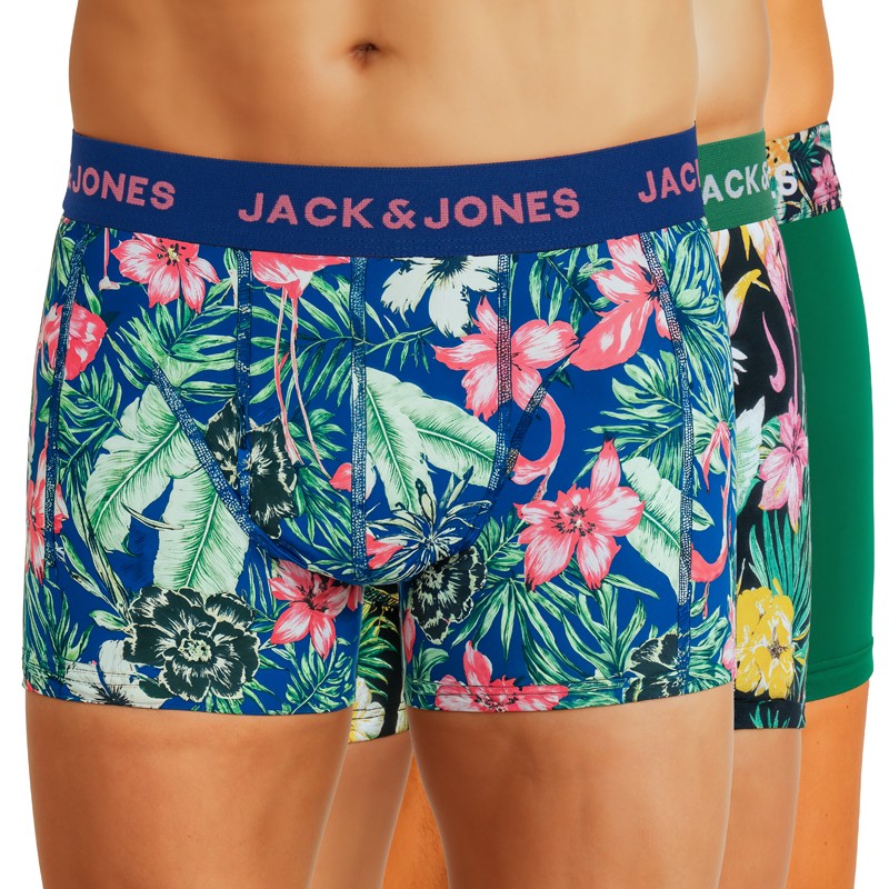 Jack & Jones 3-er Set Trunks Blau & Grün mit Motiv günstig online kaufen