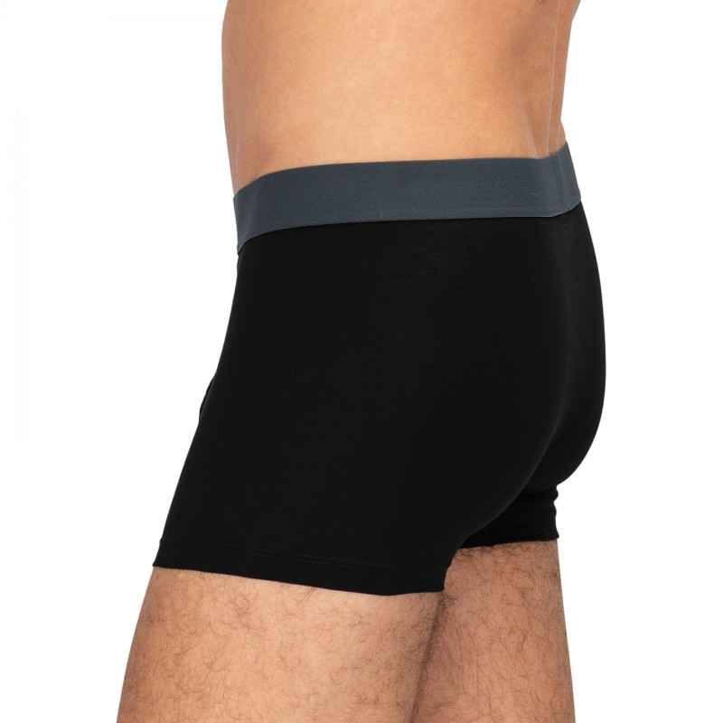 Schiesser_3-erSet_Trunks_Schwarz_mitverschiedenfarbigemWebbund