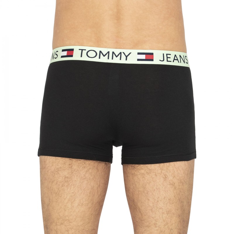 Tommy Jeans 3-er Set Trunks Schwarz mit verschiedenfarbigem Webbund