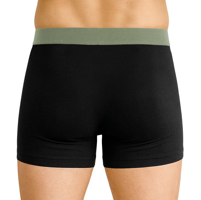 Schiesser_3-erSet_Trunks_Schwarz_mit_verschiedenfarbigem_Webbund