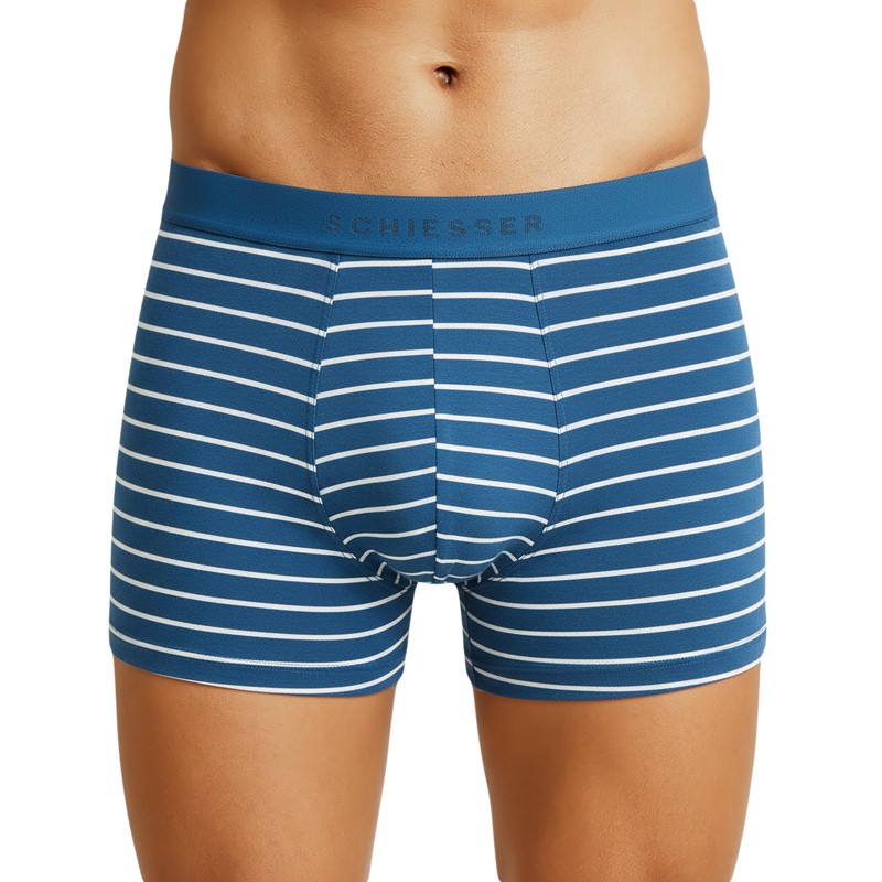 Schiesser_2-erSet_Trunks_Schwarz_Blau_Weiß_gestreift