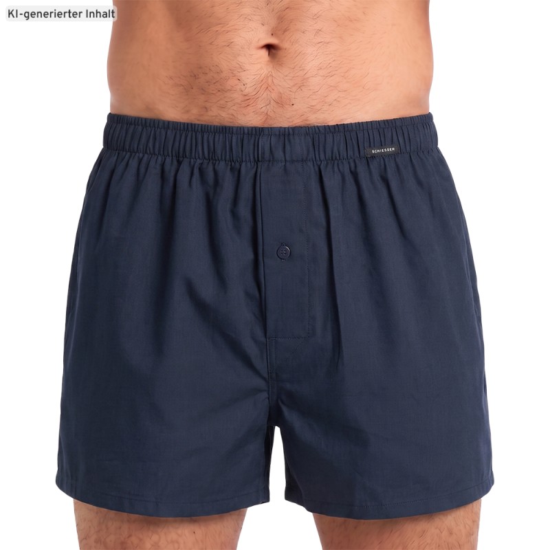 Schiesser_Boxershorts_Hellblau_Grün_kariert_Dunkelblau