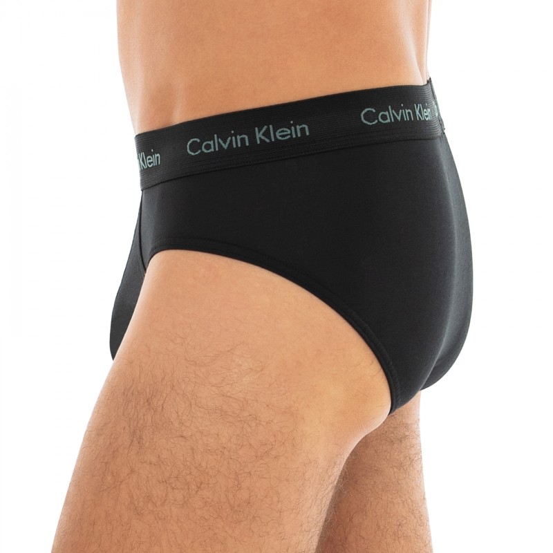 CalvinKlein_3-erSet_HipBriefs_Schwarz_mitverschiedenfarbigemWebbund