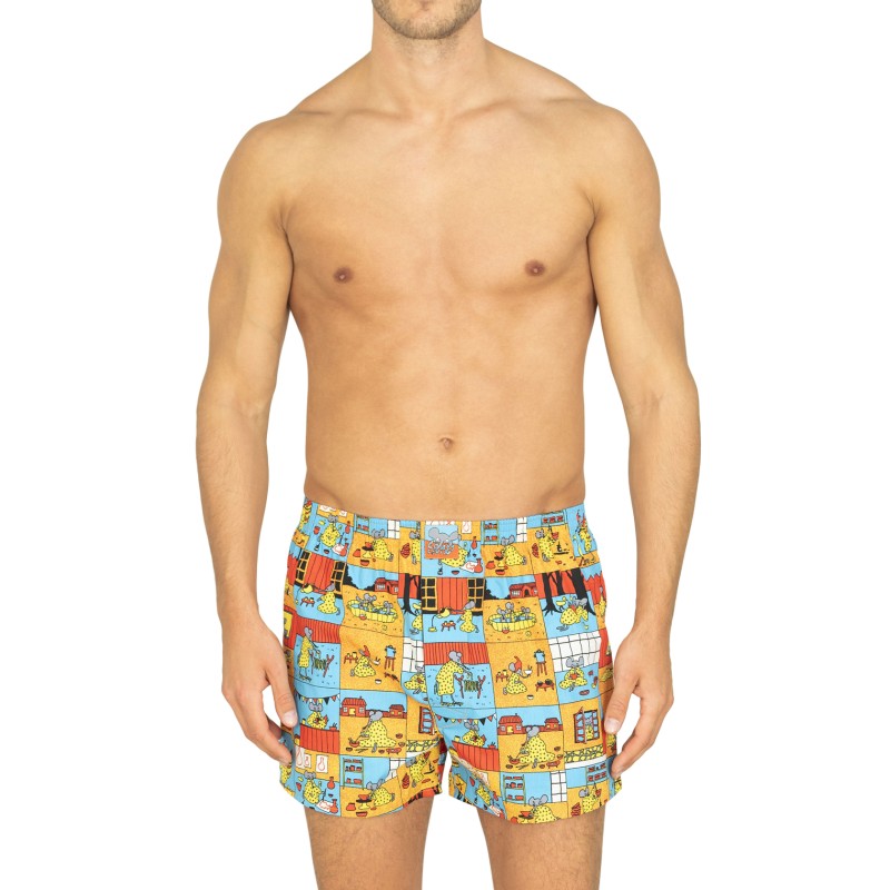 Lousy Livin Boxershorts Blau & Orange mit Motiv