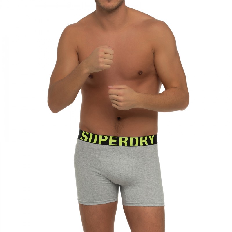 Boxerman_Herrenunterwäsche_Boxershorts_Superdry_2-er Set_Trunks_Anthrazit & Hellgrau