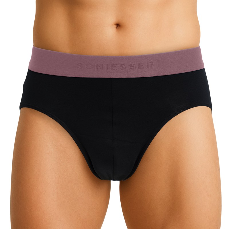 Boxerman_Schiesser_5-erSet_Slips_Schwarz_mit_verschiedenfarbigen_Webbund