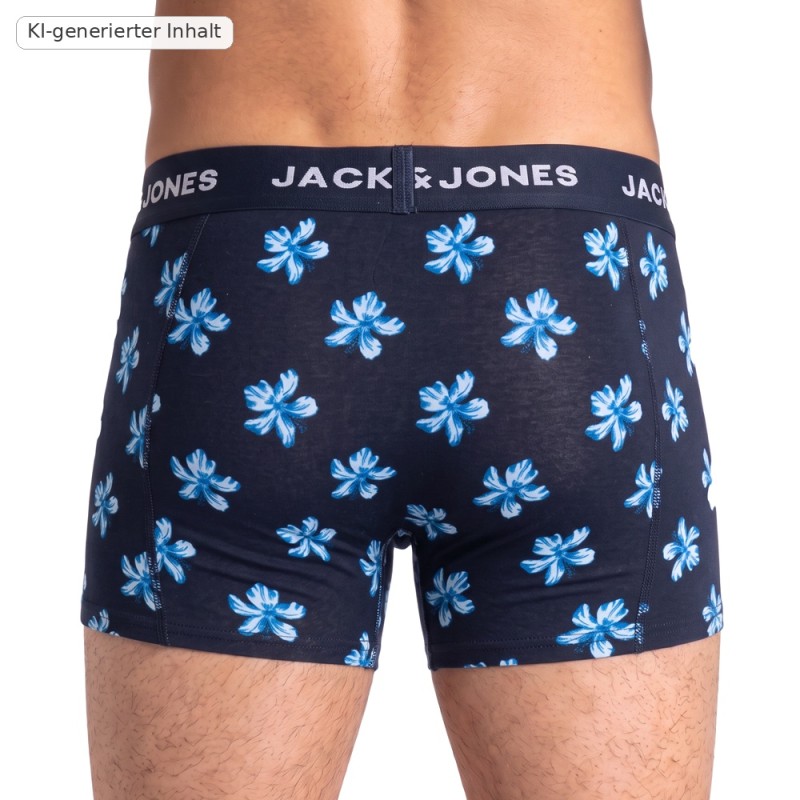 Jack & Jones 3-er Set Trunks Dunkelblau verschiedene Muster