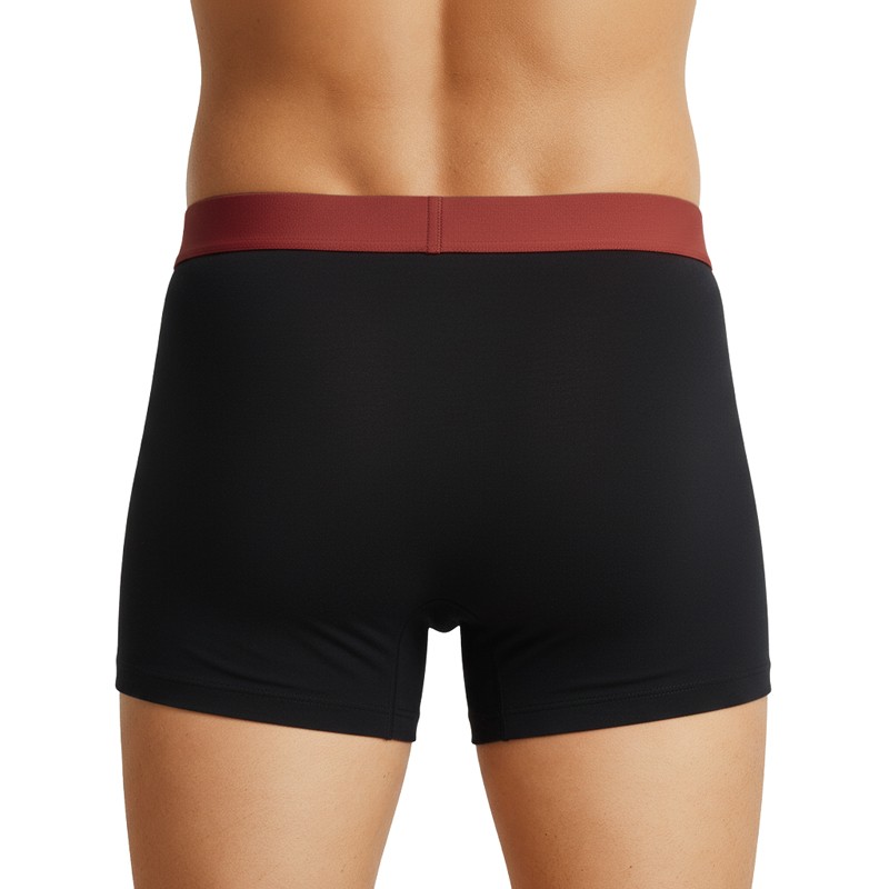 Schiesser_3-erSet_Trunks_Schwarz_mit_verschiedenfarbigem_Webbund