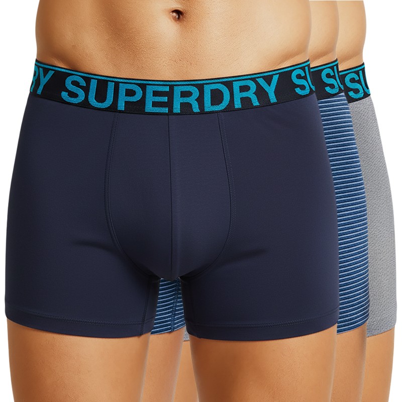 Superdry_3-er_Set_Trunks_Dunkelblau,_Blau-Weiß_gestreift_ &_Grau