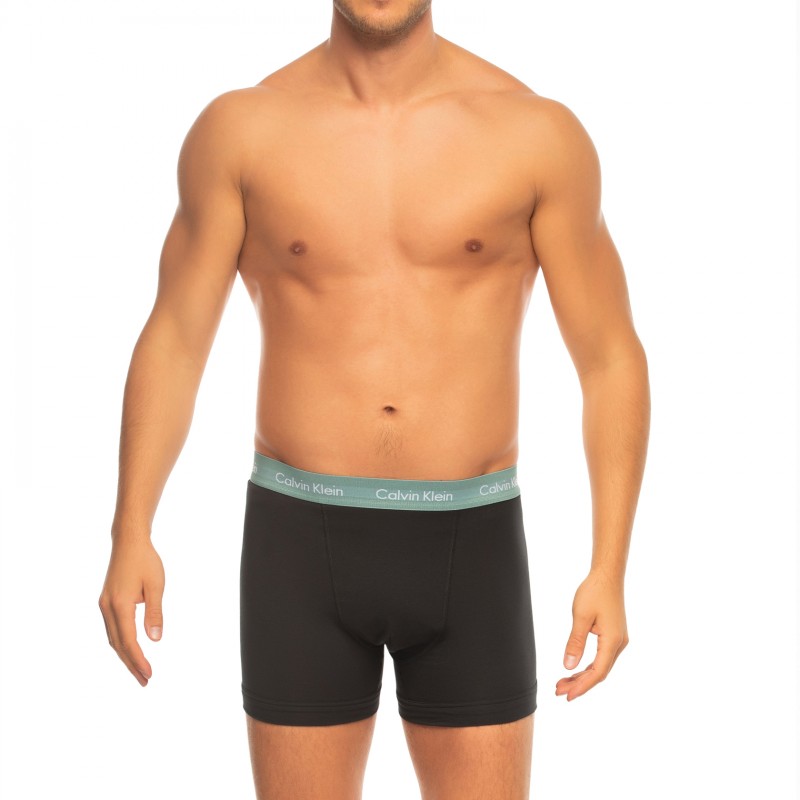 CalvinKlein_3-erSet_Trunks_Schwarz_mitverschiedenfarbigemWebbund