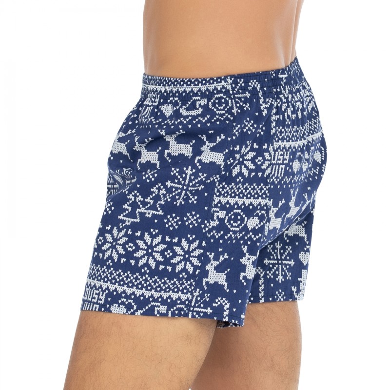 Lousy Livin 2-er Set Boxershorts Blau & Rot mit weihnachtlichem All-Over Print