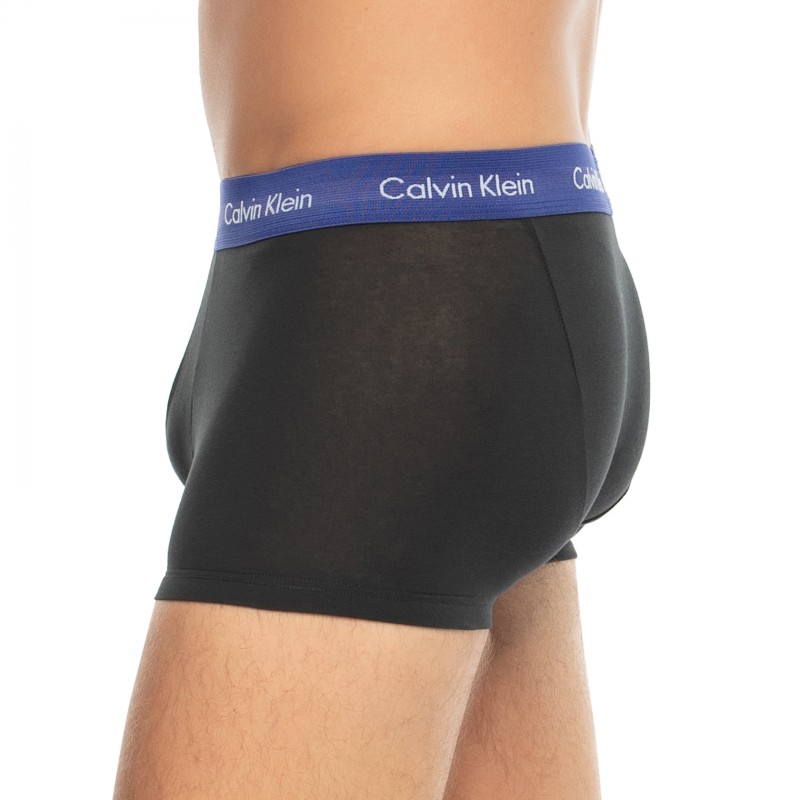 CalvinKlein_3-erSet_LowRise_Trunks_Schwarz_mitverschiedenfarbigemWebbund