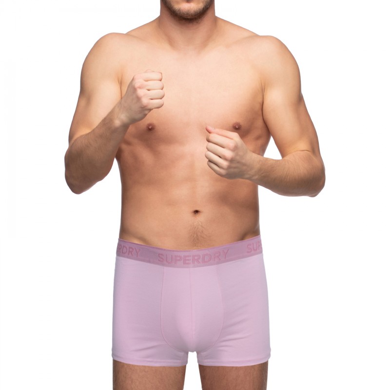 Boxerman_Herrenunterwäsche_Boxershorts_Superdry_2-er Set_Trunks_Blau Rosa