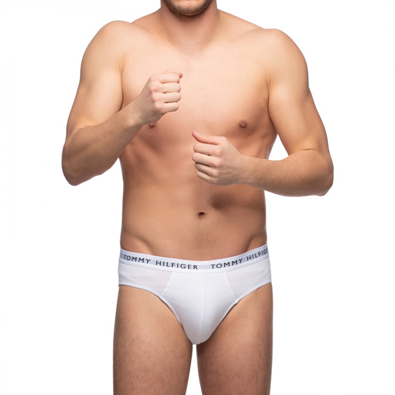 Boxerman_Herrenunterwäsche_Tommy Hilfiger_3-er Set_Slips_Schwarz Grau & Weiß