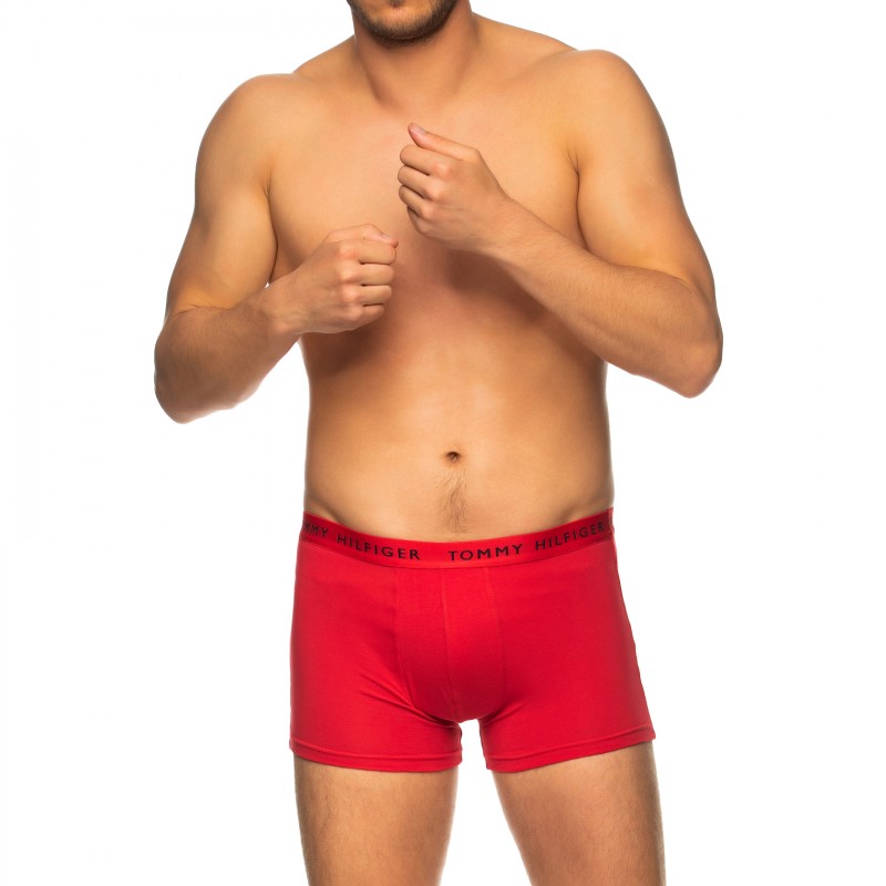 Boxerman_Herrenunterwäsche_Boxershorts_Tommy Hilfiger_3-er Set_Trunks_Dunkelblau Weiß & Rot