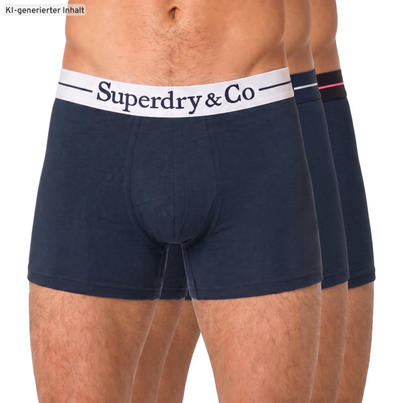 Superdry_3-erSet_Trunks_Dunkelblau