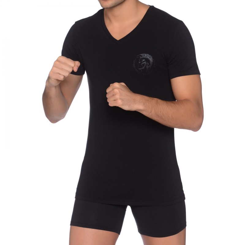 Diesel_V-Neck T-Shirt_schwarz_4
