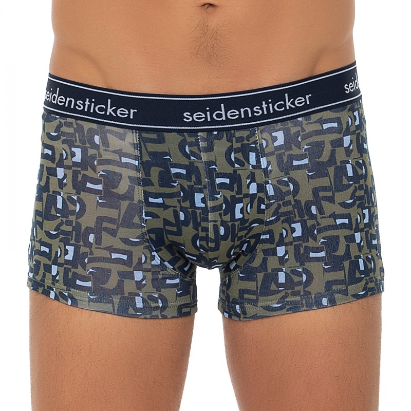 Boxerman_Herrenunterwäsche_Boxershorts_Seidensticker_3-er Set_Trunks_Gestreift Khaki & Gemustert