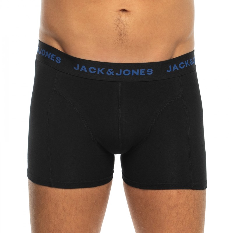 Jack & Jones 5-er Set Trunks Schwarz mit verschiedenfarbigen Webbund