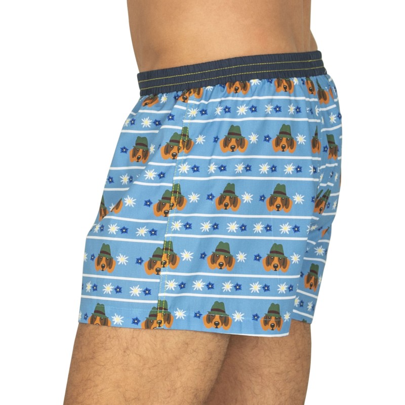 Unabux_Boxershorts_Blau_Mit_Motiv_Dackel