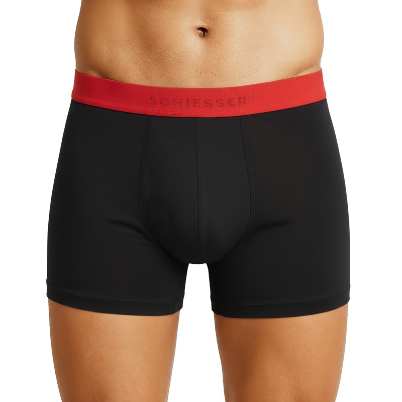 Schiesser_5-erSet_Trunks_Schwarz_mit_verschiedenfarbigem_Webbund