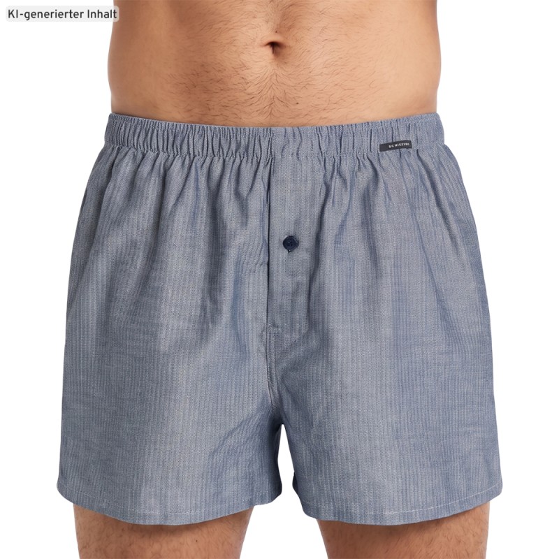 Schiesser_Boxershorts_Grün_Blau_gestreift_Blaugrau