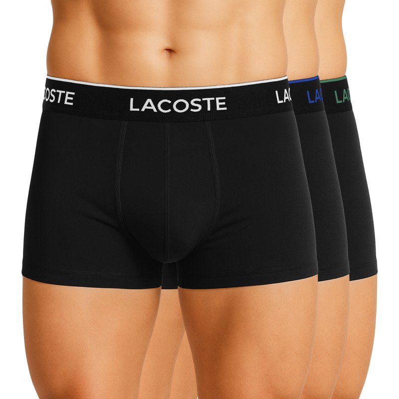 Lacoste 3-er Set Trunks Schwarz mit verschiedenfarbigen Schriftzug günstig online kaufen