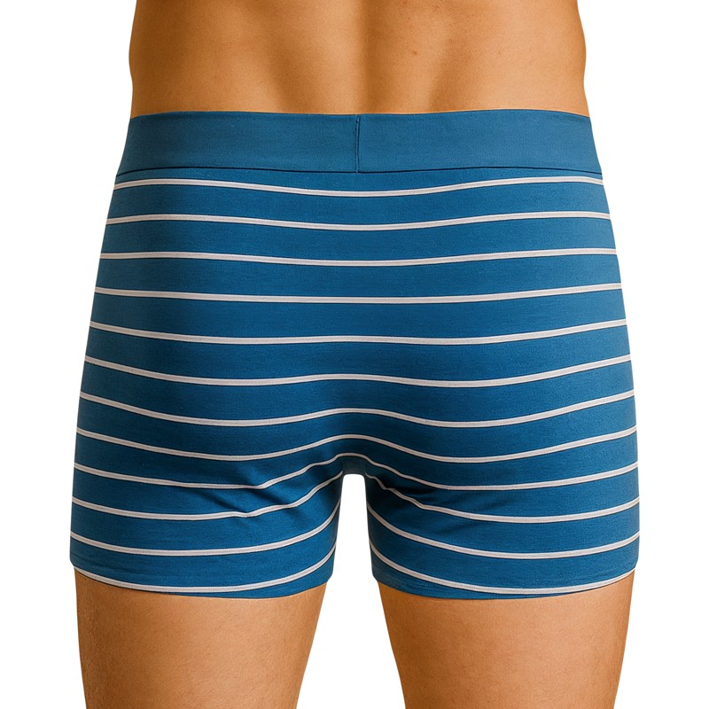 Schiesser_5-er Set_Trunks_Schwarz_Blau_Weiß_gestreift