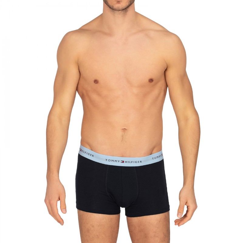 Tommy Hilfiger 3-er Set Trunks Blau mit verschiedenfarbigem Webbund