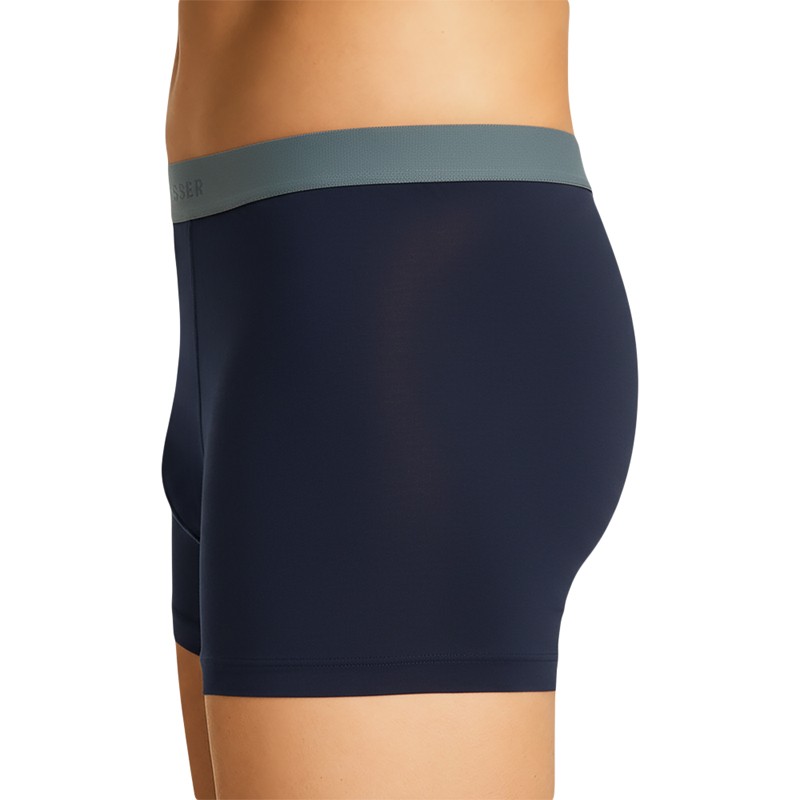 Schiesser_2-erSet_Trunks_Dunkelblau_mit_verschiedenfarbigem_Webbund