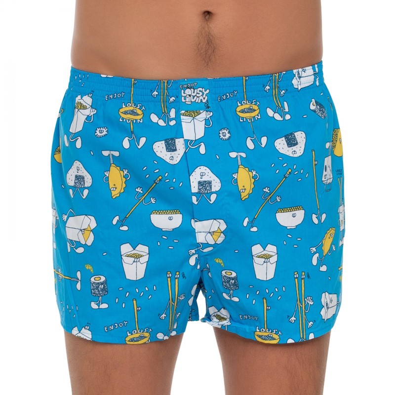 Boxerman_Herrenunterwäsche_Lousy Livin_2 Set_Boxershorts_Blau Lila_Motiv