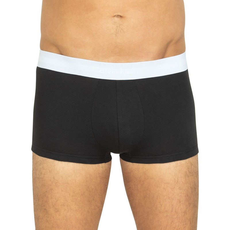 Calvin Klein 3-er Set Low Rise Trunks in Schwarz mit verschiedenfarbigem Webbund